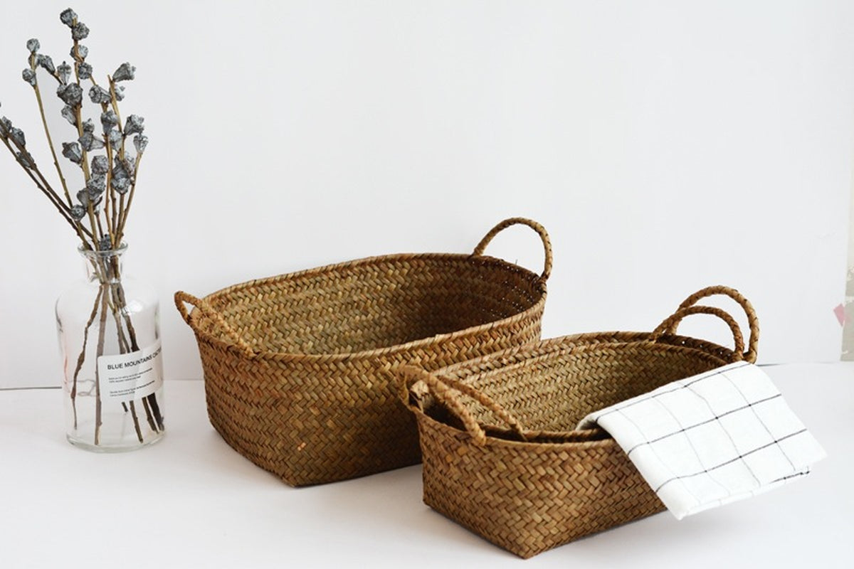 Seagrass Woven Coffee Table Basket