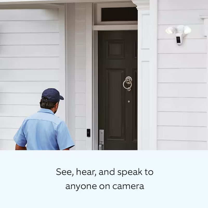 Smart Security Video Camera with 2 Motion-Activated LED Floodlights, 2-Way Talk, Color Night Vision