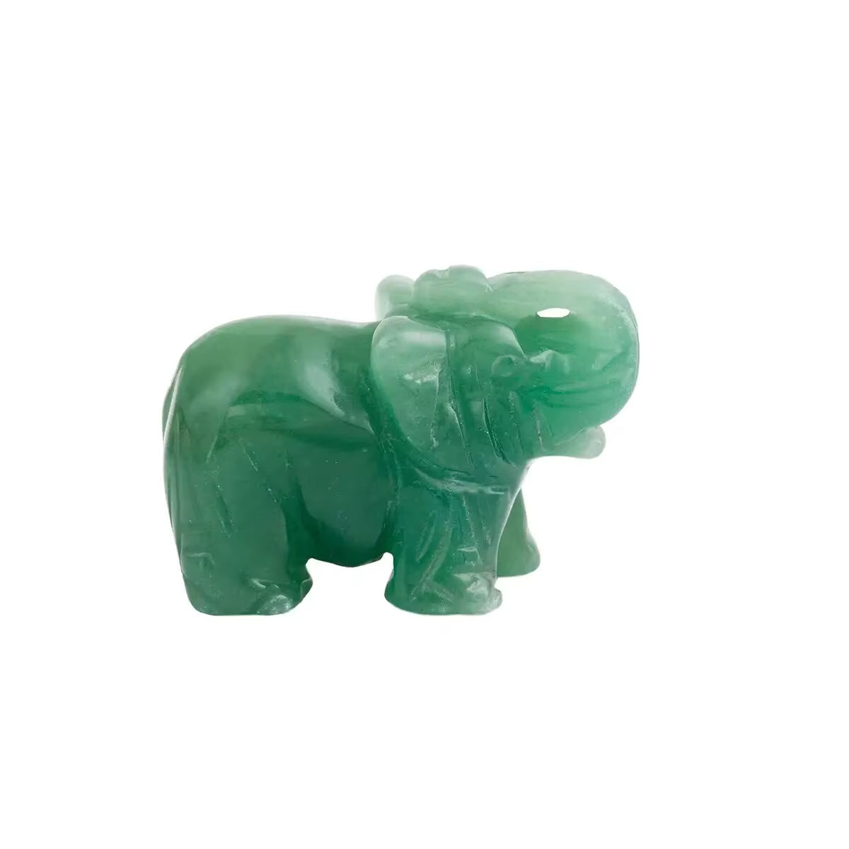 Hand Carved Jade Elephant Statue - Good Luck Ornament and Decor