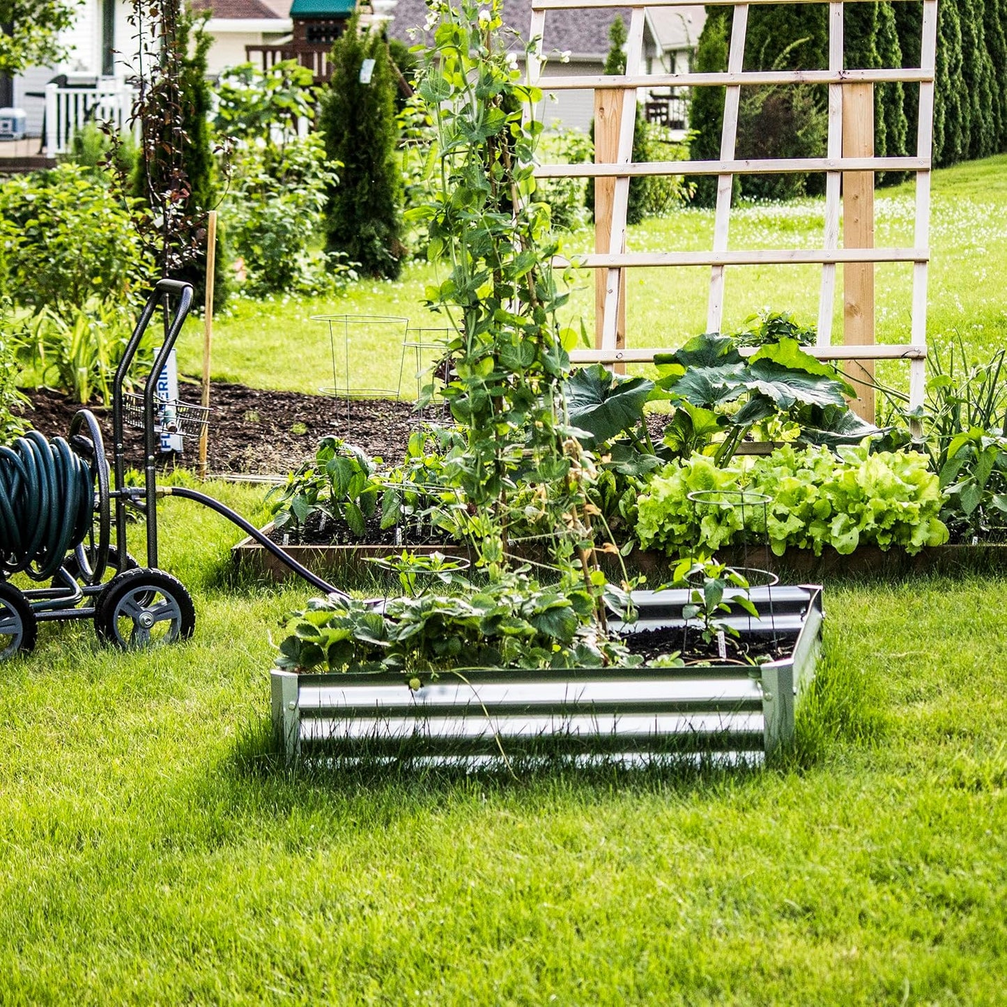 906542 Corrugated Raised Garden Bed, Silver