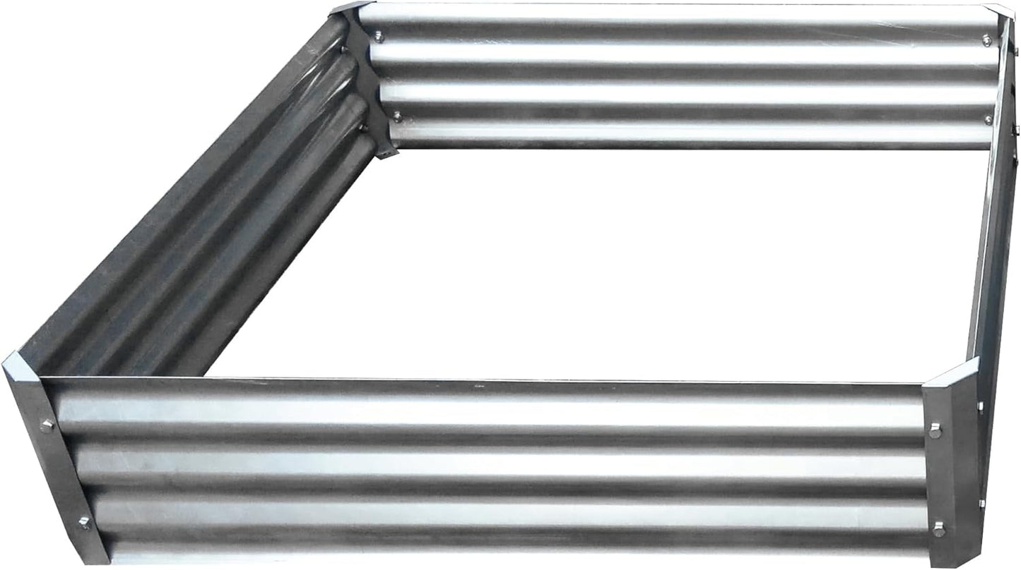 906542 Corrugated Raised Garden Bed, Silver