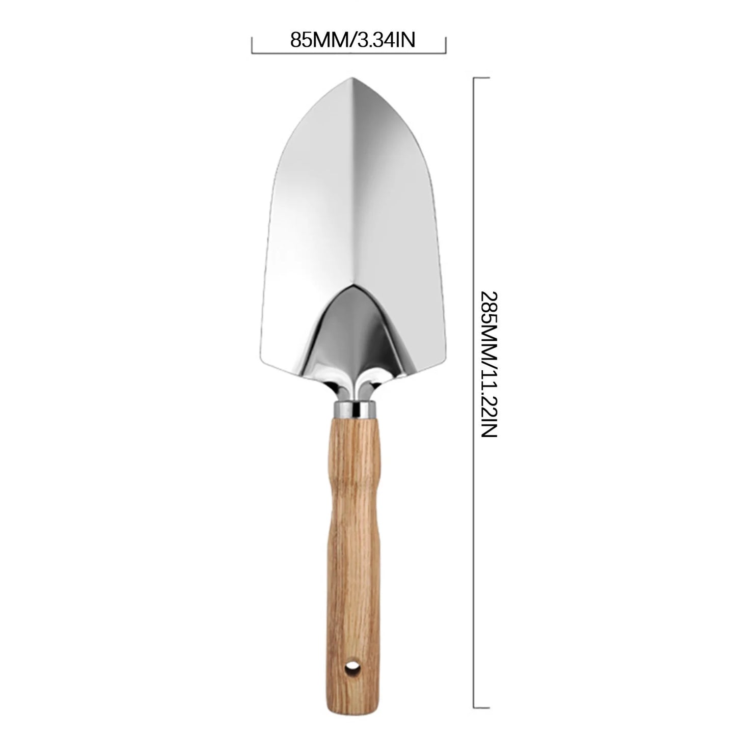 Home and Garden Outdoor Equipment Wooden Handle Stainless Steel Garden Planting Tools for Growing Vegetables Growing Flowers and Pulling Weeds Household Sharp Shovel Rake
