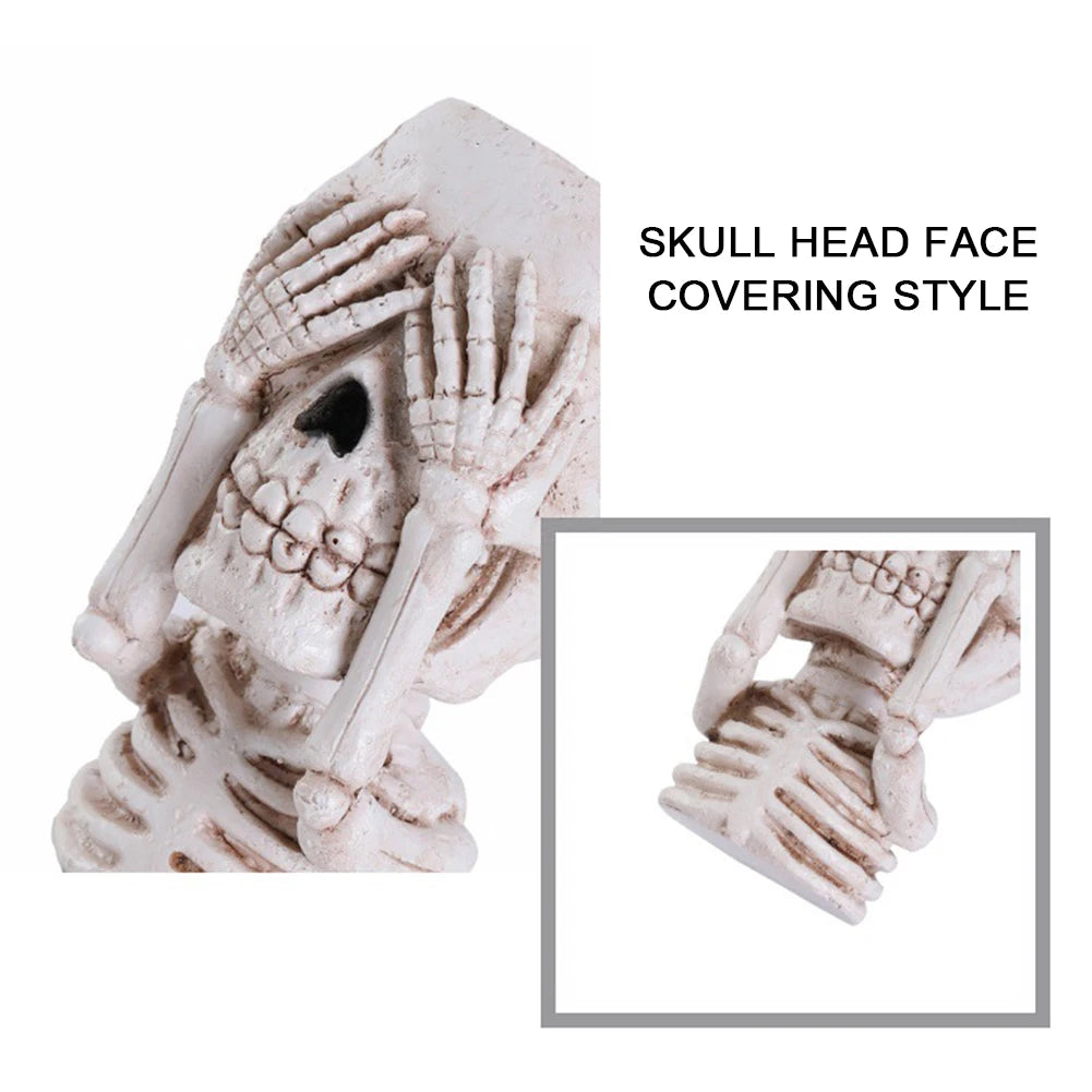 Skull Head Flower Pots Gothic Skeleton Planter Container Office Planter Succulent Plant Organizer Halloween Tabletop Ornament