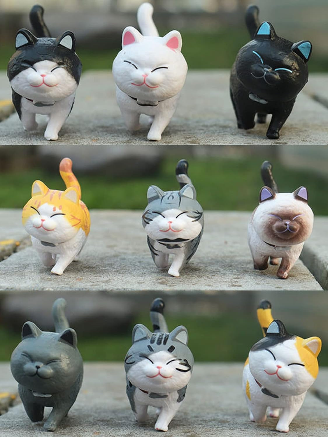 9 PCS Cute Miniature Cats Landscape Lovely Cats Figurines Fairy Home Garden Anim