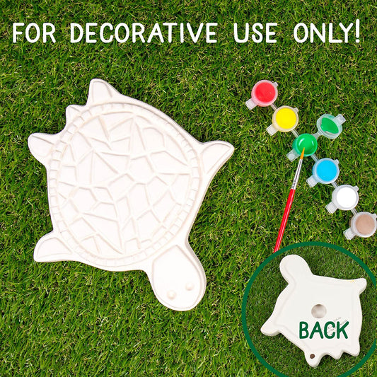 Mosaic Turtle DIY Stepping Stone Kit, Includes Ceramic Stone & 6 Vibrant Paints for Kids Ages 8+