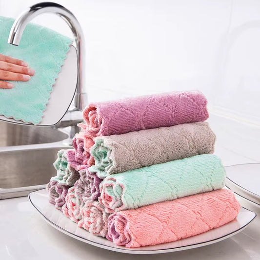 Set Of 10 Reusable Microfiber Dish towel - Lint Free & Durable
