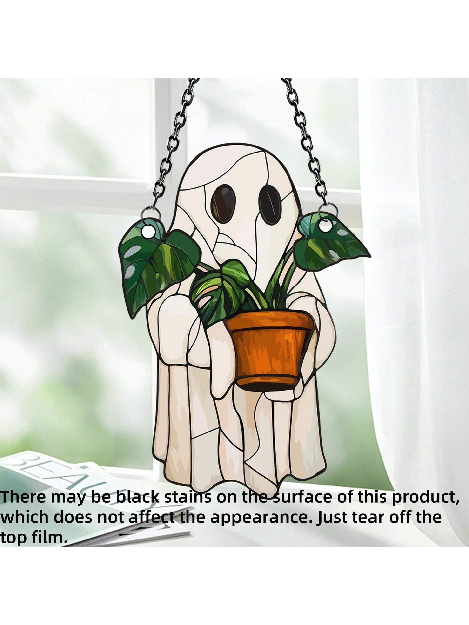 Cute Ghost and Plant Decoration Anti-Shatter Window Decoration