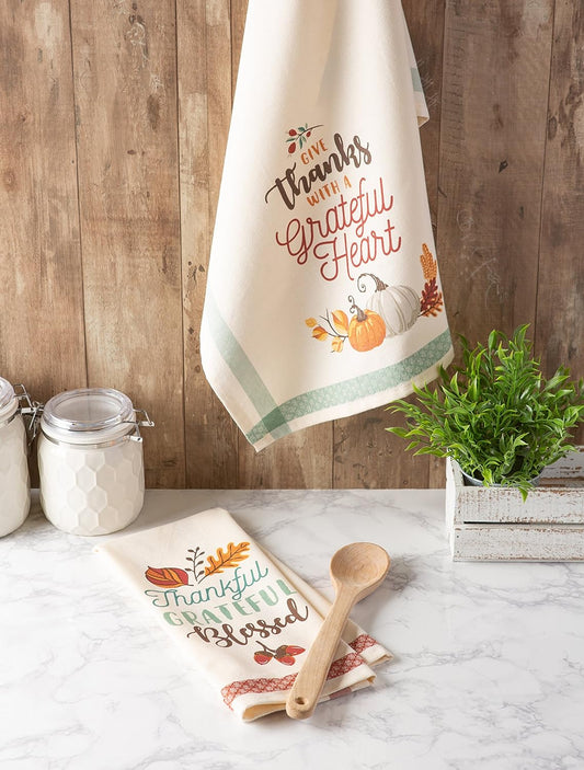 2 Fall Towels for Kitchen 18X28 2