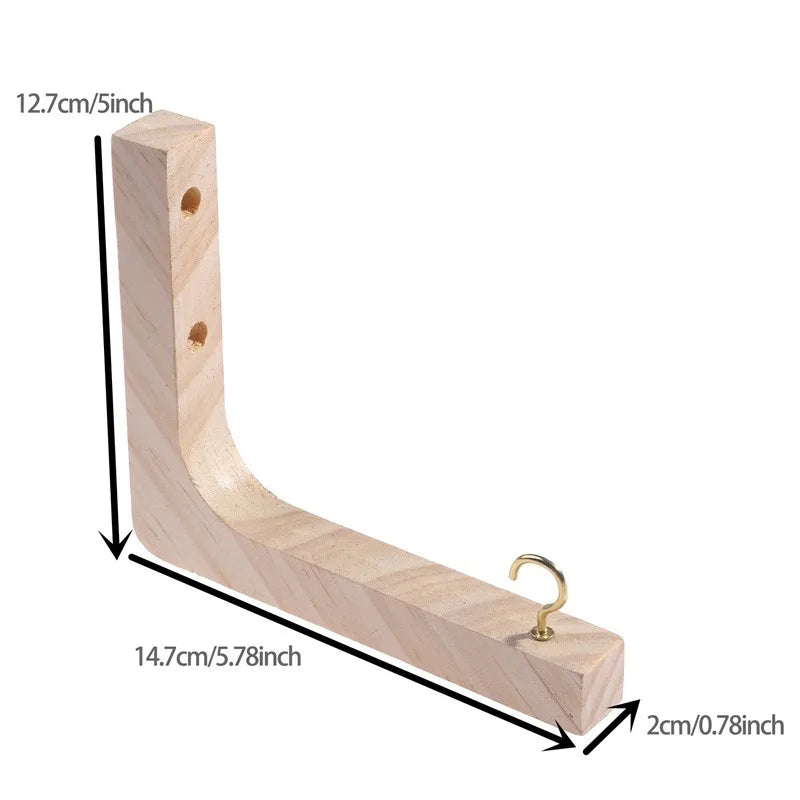 1/2Pcs Natural Wood Wall Plant Hangers Hanging Flower Pot Hook Nordic Flower Bracket for Lanterns Wind Chimes Balcony Home Decor