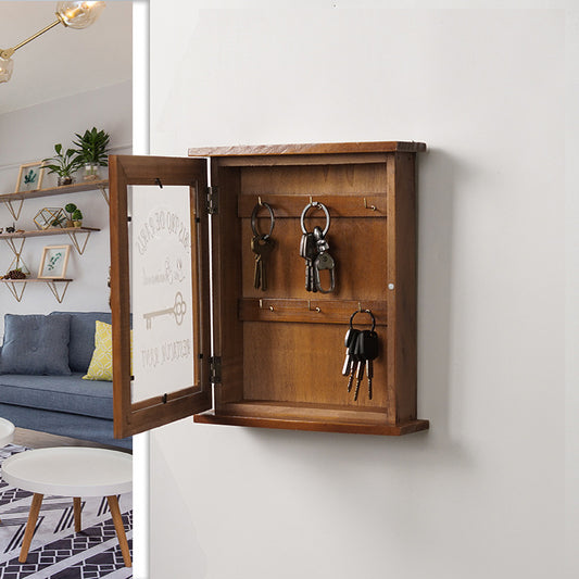 Vintage European Style Wooden Key Storage Cabinet 