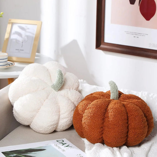 2-Pack 3D Plush Pumpkin Fall Decor Cushions 