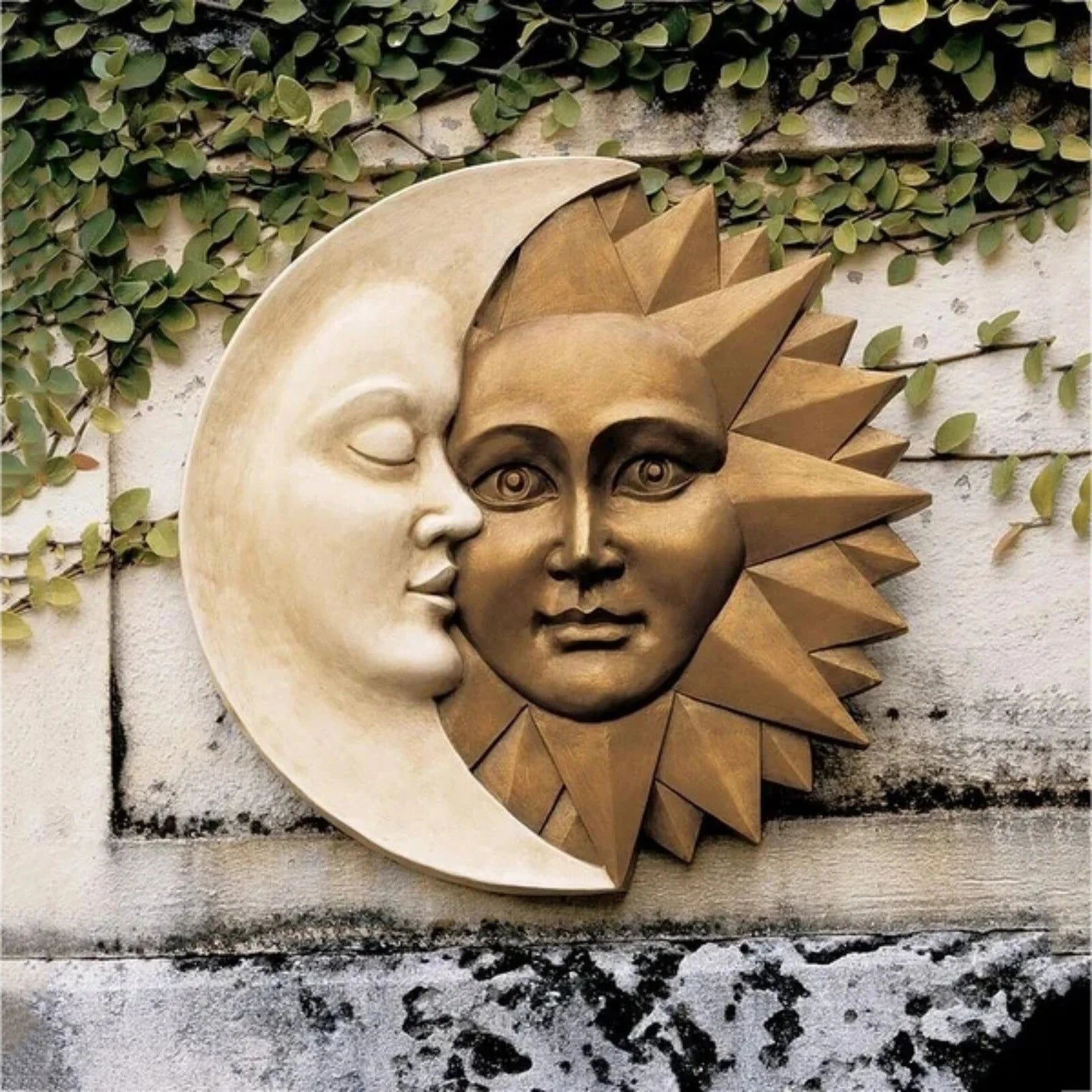 Design Celestial Sun and Moon Wall Sculpture