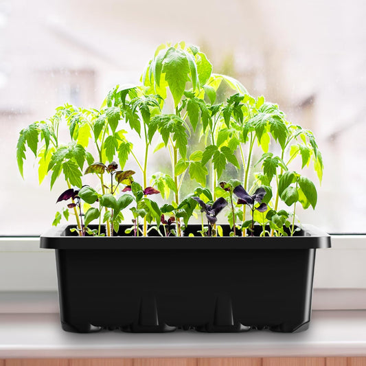 10 Packs Seed Starter Tray Seed Starter Kit with Humidity Dome (120 Cells Total Tray) 