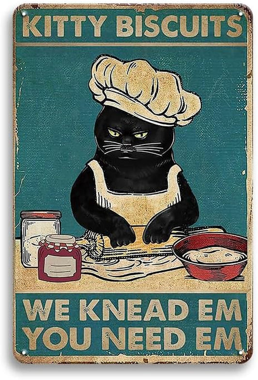  Kitty Kitchen Vintage Metal Tin Sign
