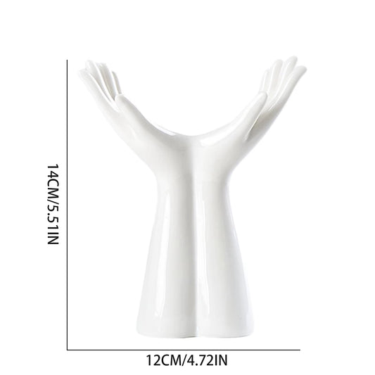 Nordic Hand-Shaped Ceramic Vase - Modern Flower Decor for Stylish Home & Office Tabletop