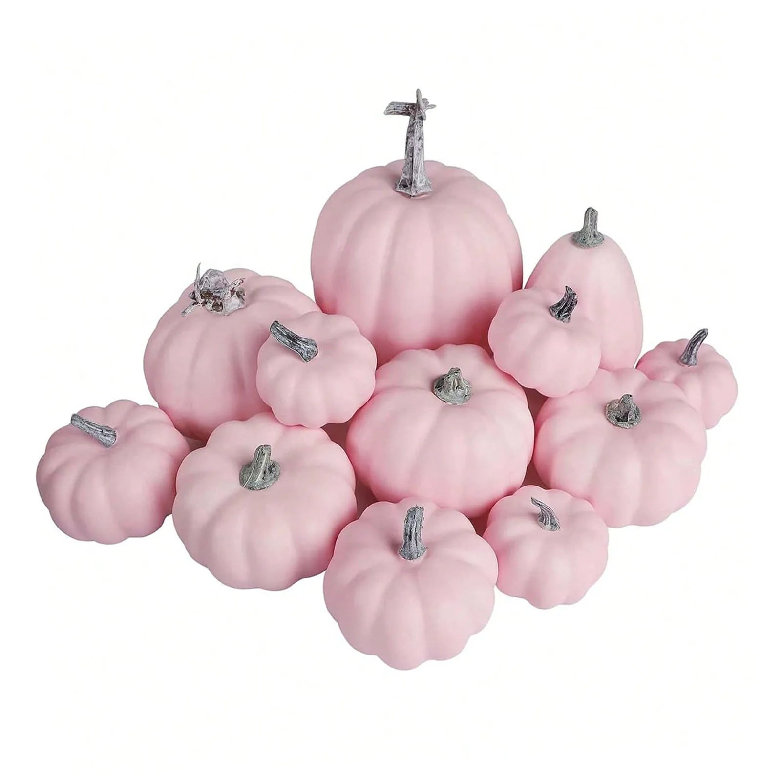 12Pcs Pink Faux Pumpkins Decoration 
