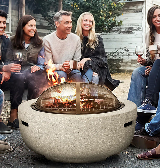 Concrete Tabletop Gas Fire Pit