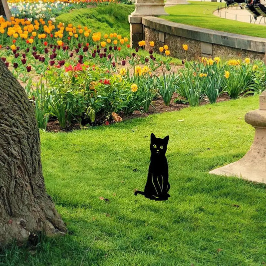 Adorable Outdoor Garden Decorative Cat silhouette Stakes