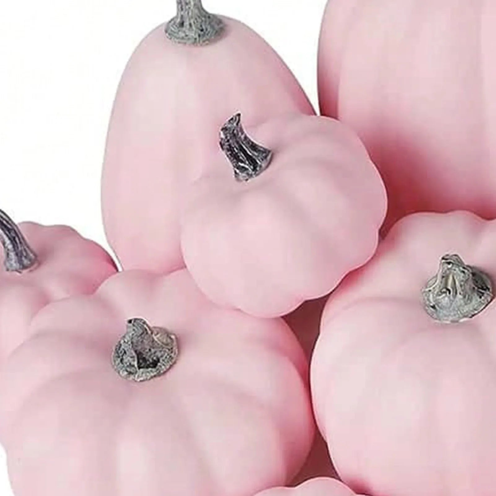 12Pcs Pink Faux Pumpkins Decoration 
