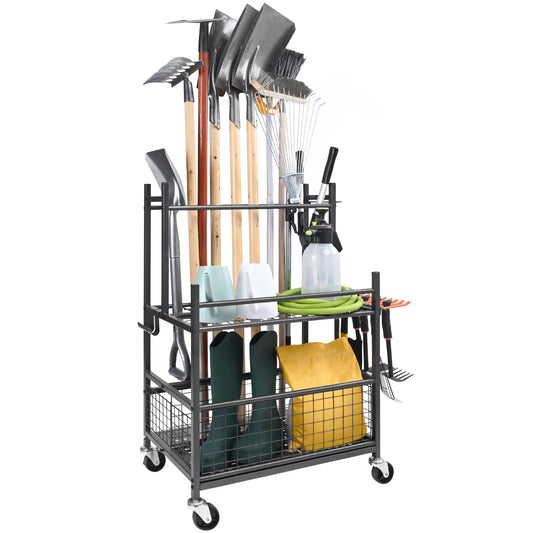 16 Slots Garden Tool Organizer for Garage Storage