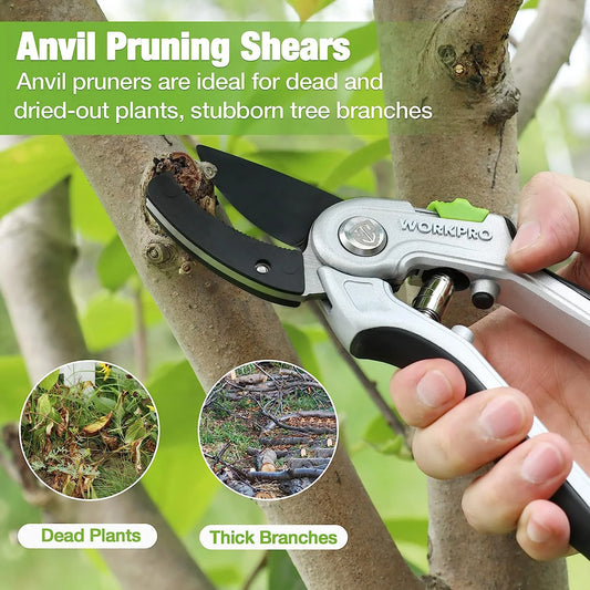 Heavy Duty Garden Anvil Pruning Shears with Ergonomically Design Handle Labor-Saving