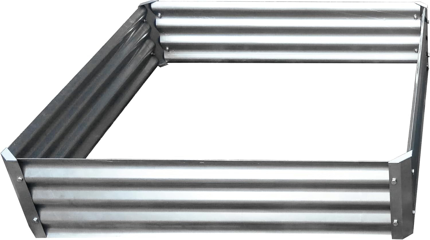 906542 Corrugated Raised Garden Bed, Silver