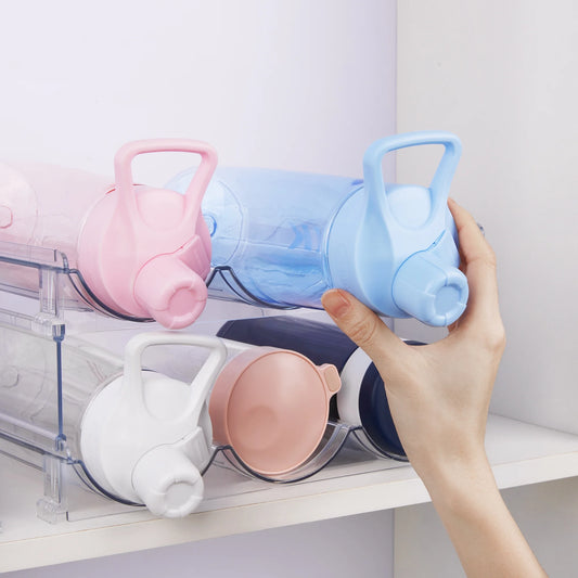 4 Pack Plastic Water Bottle Organizer, Clear