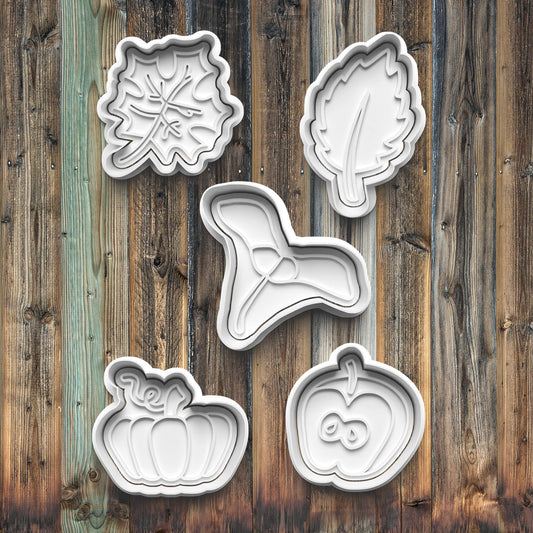 Fall Autumn Cookie Cutters, Cookie Stamps